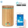 2017 real bamboo WIFI diffuser ultrasonic air humidifier with APP support Alexa google home with led light