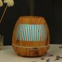 400ml cutout ribbed woodgrain essential oil diffuser aromatherapy humidifier with RGB night light